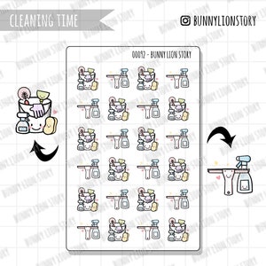 Limpeza da casa Tarefa Banheiro Vidro Espelho Rotina | Cute Kawaii Planner Scrapbook Diário Agenda Lembrete Cronograma Decoração Adesivo