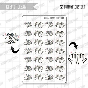 Hygiënegewoonten Gezondheid Routinematig handen wassen Houd schoon | Leuke Sticker Planner Scrapbook Journal Dagboek Agenda Herinnering Schema Decoratie