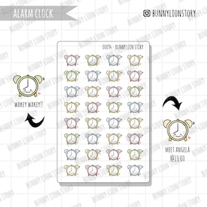 Klok Tijd Alarm Wake Up Morning Call prestatie sticker planner | Leuke agenda dagboek dagboek Afspraak plannen Bujo Functional