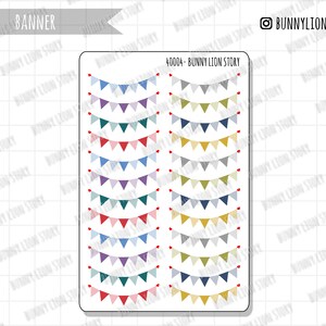 segnala Banner Bunting Winter Happy Color Deco / Cute Kawaii Planner Scrapbook Journal Diario Agenda Promemoria Programma Decorazione Adesivo