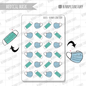 Bescherming van medische maskers Verpleegster Arts Ziekenhuispersoneel Virusbeschermer | Leuke Planner Sticker Journal Dagboek Agenda Herinnering Schema Decoratie