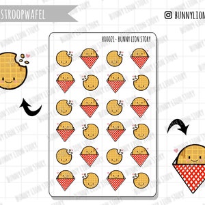 Stroopwafel Jarabe Waffle Holandés Merienda Postre Dulce Diente / Lindo Kawaii Planificador Scrapbook Diario Agenda Decoración Bujo Pegatina