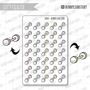 Manubrio Fitness Esercizio Sport Tono Muscolare Allenamento / Simpatico Doodle Planner Adesivo Diario Diario Agenda Promemoria Programma Decorazione
