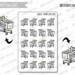 Shopping Cart Groceries Supermarket Sale | Cute Kawaii Planner Scrapbook Journal Diary Agenda Reminder Schedule Decoration Bujo Stickers