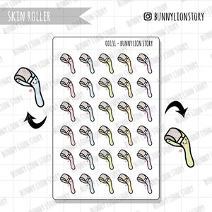 Haut Gesicht Roller Beauty Vlogger Enthusiast Skincare tägliche Routine | Niedlicher Planner Sticker Journal Tagebuch Agenda Erinnerung Planer Deko Bujo