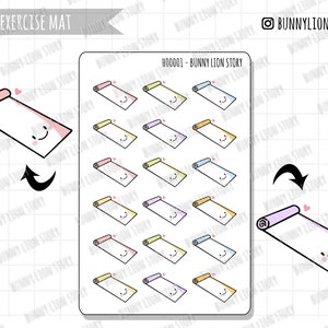 Yoga Sport Fitness Pilates Gym Oefenmat Workout | Leuke kawaii planner plakboek dagboek dagboek agenda Bujo herinnering schema stickers