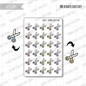 Schaar DIY Craft Tijd Knippen Haarafspraak | Leuke kawaii planner stickervel dagboek dagboek agenda herinnering schema decoratie Bujo