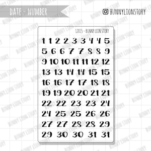 Data Numer Miesięczny Dziennik Naklejka Nagłówek Skrypt Słowo Dekoracyjne | Bullet Journal Planner Podróżny Notatnik Dziennik Agenda Papeteria Bujo