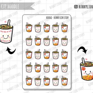 Cup Noodle Instant Ramen Fast Comfort Food 라면| Leuke Kawaii Planner Plakboek Bujo Journal Dagboek Agenda Herinnering Decoratie Bujo Stickers