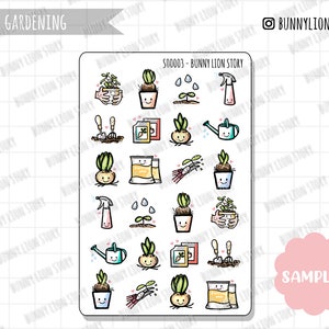 Giardinaggio Potatura Irrigazione Spray Pianta Cortile / Cute Kawaii Planner Journal Diario Agenda Promemoria Programma Decorazione Bujo Sticker