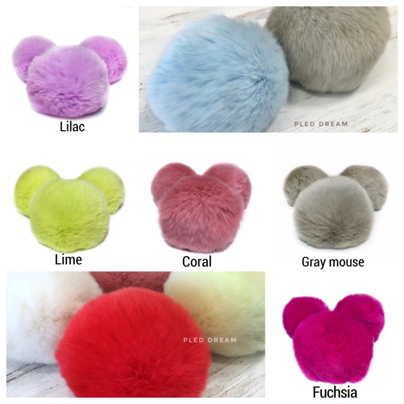 Real Russian Fur Pom Pom For baby Christmas hat Natural fur pompom for beanie Cute Genuine Rabbit Fur Fluffy Bobble Fur PomPom Gloves Gift
