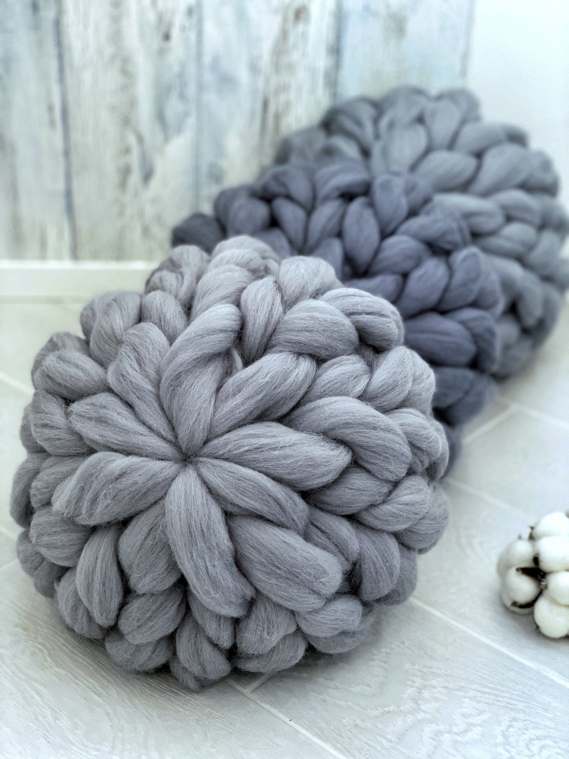 knitted round cushion