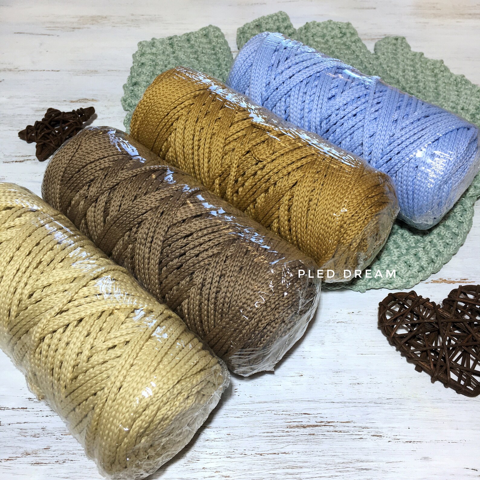 Polyester Cord rope Crochet textile Macrame yarn 3mm Crochet | Etsy