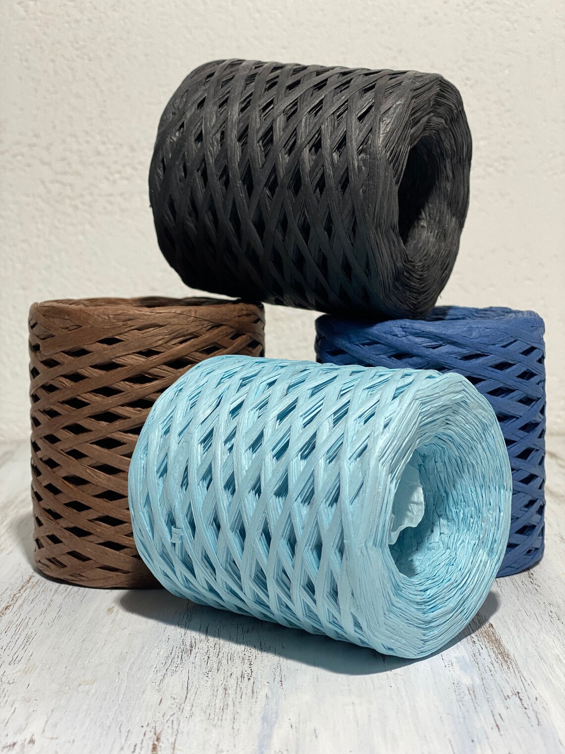 Raffia Yarns 200m/218 Yards Sky Raffia Yarn Crochet Etsy