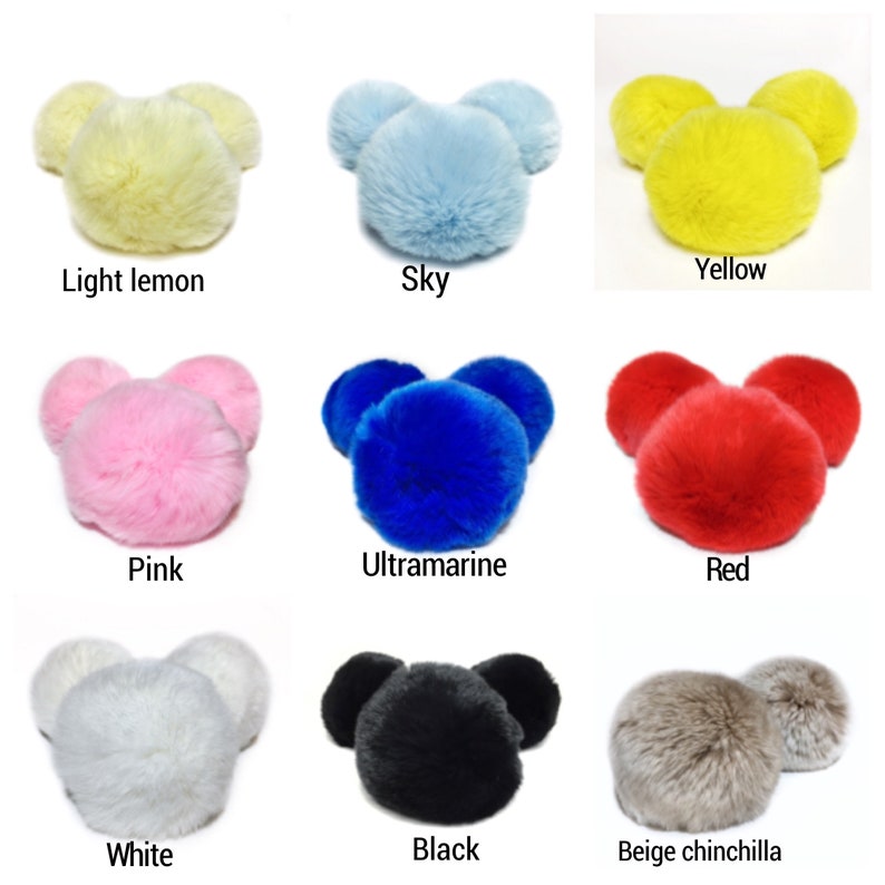 Real Russian Fur Pom Pom For baby Christmas hat Natural fur pompom for beanie Cute Genuine Rabbit Fur Fluffy Bobble Fur PomPom Gloves Gift