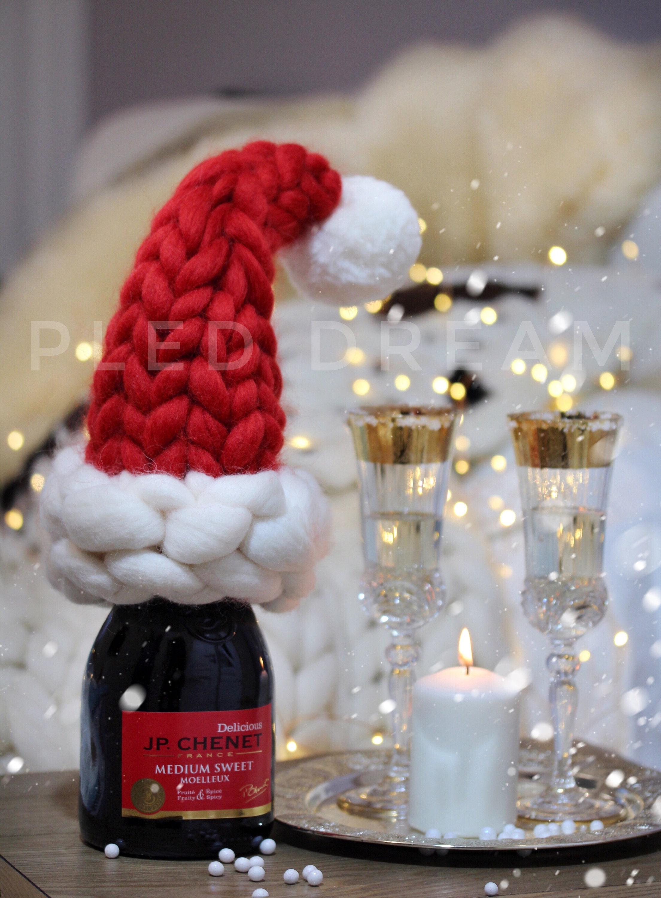 Christmas Tree Topper Christmas hat Santa Hat knit Red Bottle Etsy