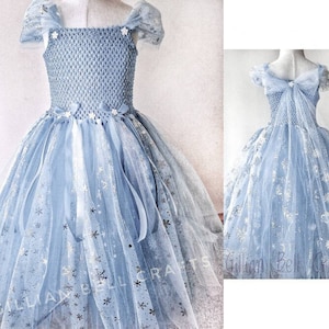 Ice queen tutu dress, light blue birthday tutu, princess tutu dress, girls party dress, blue tulle gown, snowflake dress, dress up costume