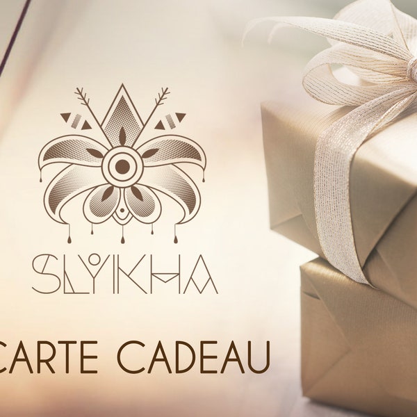 Carte cadeau bijoux Slyikha cadeau Noël anniversaire collier boucles d'oreilles bijoux dread