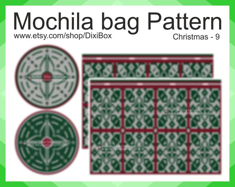 Mochila bag Christmas ornaments PDF Written pattern Set of 2