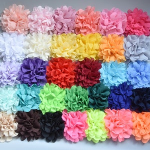 10cm Large Chiffon Flower Hair Alligator clips, Hair bobbles, Hair Tie Brooch Corsage Safety Pin Dress Hat Bag Decoration Accessories image 1