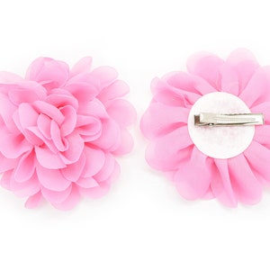 10cm Large Chiffon Flower Hair Alligator clips, Hair bobbles, Hair Tie Brooch Corsage Safety Pin Dress Hat Bag Decoration Accessories image 5