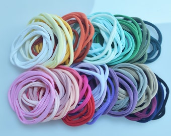 3/10 Pcs Thin Skinny Nylon Super Soft High Stretch baby Headband Hair Band Wrap (No Mark)