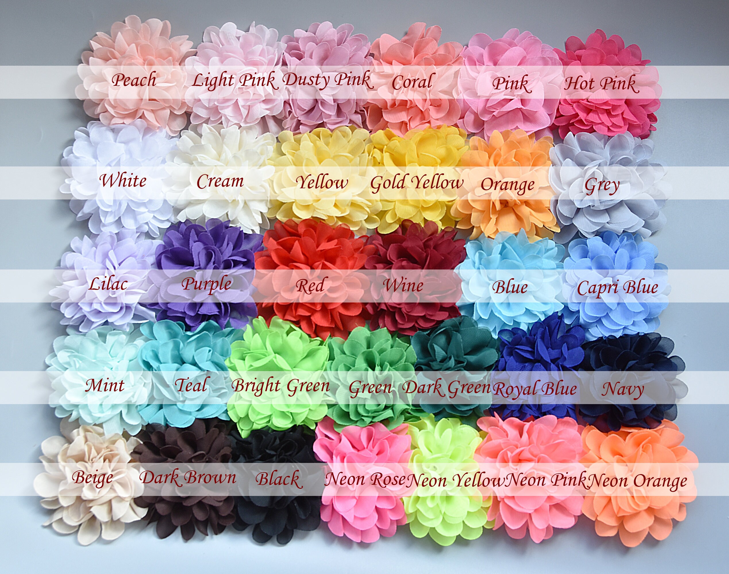 10cm Large Chiffon Flower Hair Alligator Clips Hair Bobbles Etsy UK