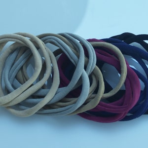 3/10 stuks dunne magere nylon superzachte hoge stretch babyhoofdband haarband wrap geen markering afbeelding 2