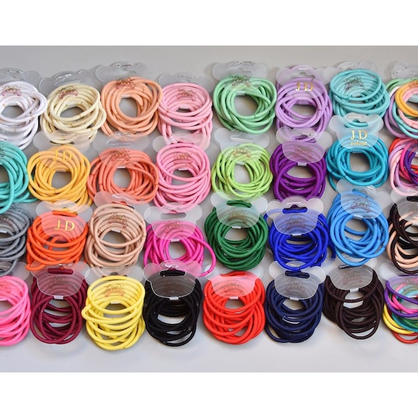 Set of 12 3mm Girls Toddler Children School Endless Snag Free Hair Elastics Bobbles Ties