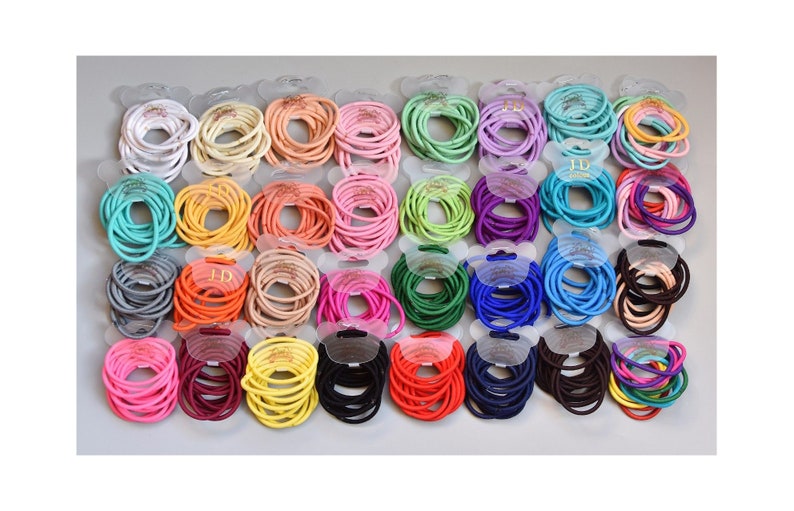 Set von 12 3mm Mädchen Kleinkind Schule Endless Snag Free Hair Elastics Bobbles Krawatten Bild 1