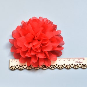 10cm Large Chiffon Flower Hair Alligator clips, Hair bobbles, Hair Tie Brooch Corsage Safety Pin Dress Hat Bag Decoration Accessories image 8