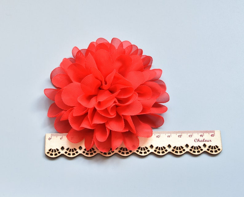 10cm Large Chiffon Flower Hair Alligator clips, Hair bobbles, Hair Tie Brooch Corsage Safety Pin Dress Hat Bag Decoration Accessories image 8