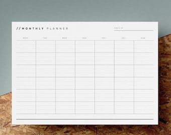 monthly planner printable etsy