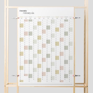 2026 Full Year Wall Planner | A2 & A1 Portrait Yearly Calendar | Printable PDF | 12 Month Wall Calendar | Instant Download