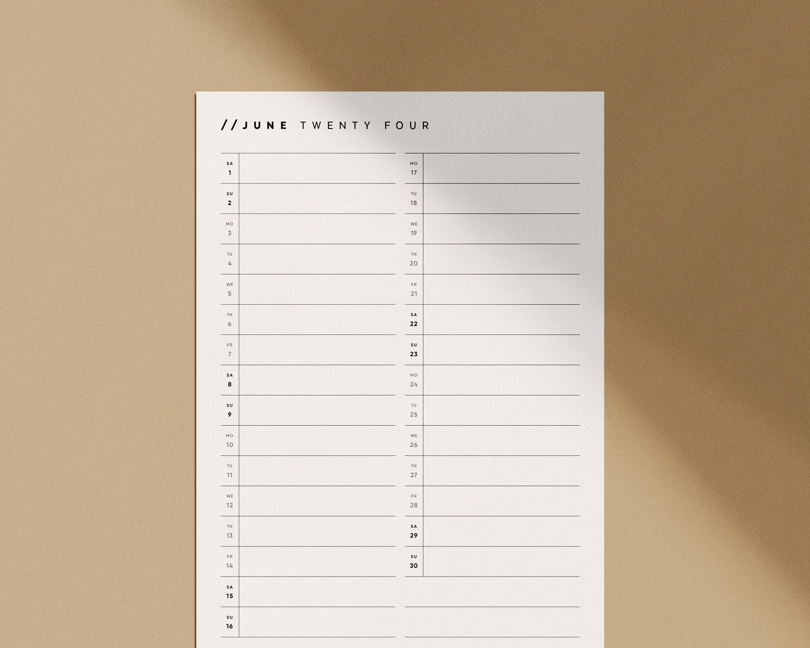 2024 Monthly Minimal Line Calendar Printable PDF 12 Month Planner A4 US ...
