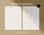 2026 Print At Home Wall Calendar PDF | Printable Year At A Glance | Minimalist Wall Planner Pages | A4 | US Letter | Instant Download