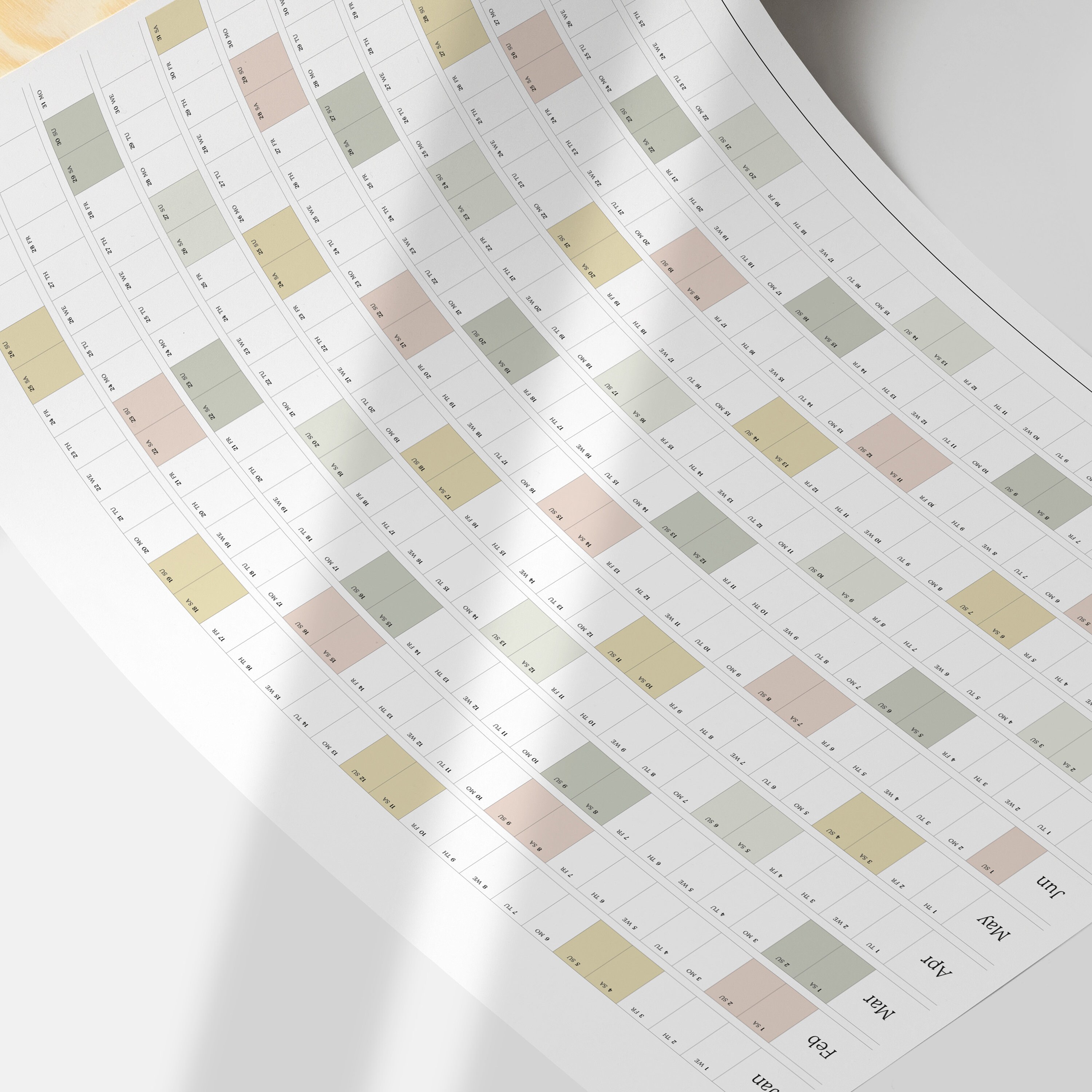 Printable PDF 2025 Full Year Wall Planner A2 & A1 Landscape Calendar ...