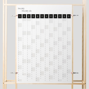 Printable PDF | 2026 Full Year Wall Planner | A2 & A1 Portrait Year Planner | Yearly Wall Calendar | 12 Month | Instant Download