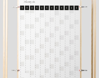 Printable PDF | 2026 Full Year Wall Planner | A2 & A1 Portrait Year Planner | Yearly Wall Calendar | 12 Month | Instant Download