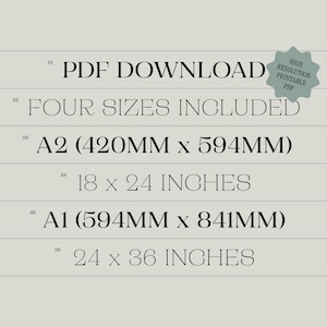 2027 Printable Yearly Wall Planner | Minimal A2 & A1 Landscape Calendar | 365 Days At A Glance | Instant PDF Download image 3