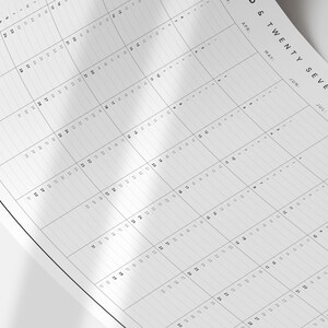 2027 Printable Yearly Wall Planner | Minimal A2 & A1 Landscape Calendar | 365 Days At A Glance | Instant PDF Download image 6