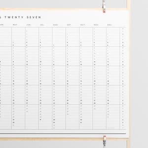 2027 Printable Yearly Wall Planner | Minimal A2 & A1 Landscape Calendar | 365 Days At A Glance | Instant PDF Download image 4