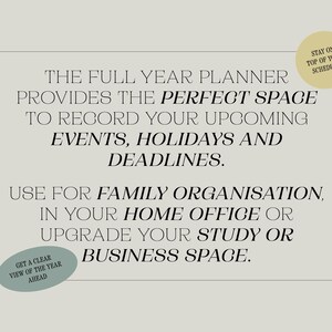 2027 Printable Yearly Wall Planner | Minimal A2 & A1 Landscape Calendar | 365 Days At A Glance | Instant PDF Download image 7