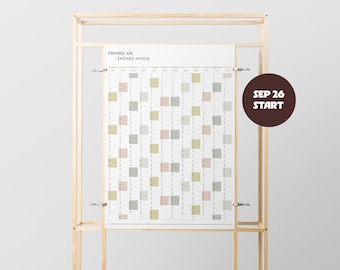 2026-2027 Academic Year Wall Planner | September Start | A2 / A1 Portrait Yearly Calendar | PDF Download