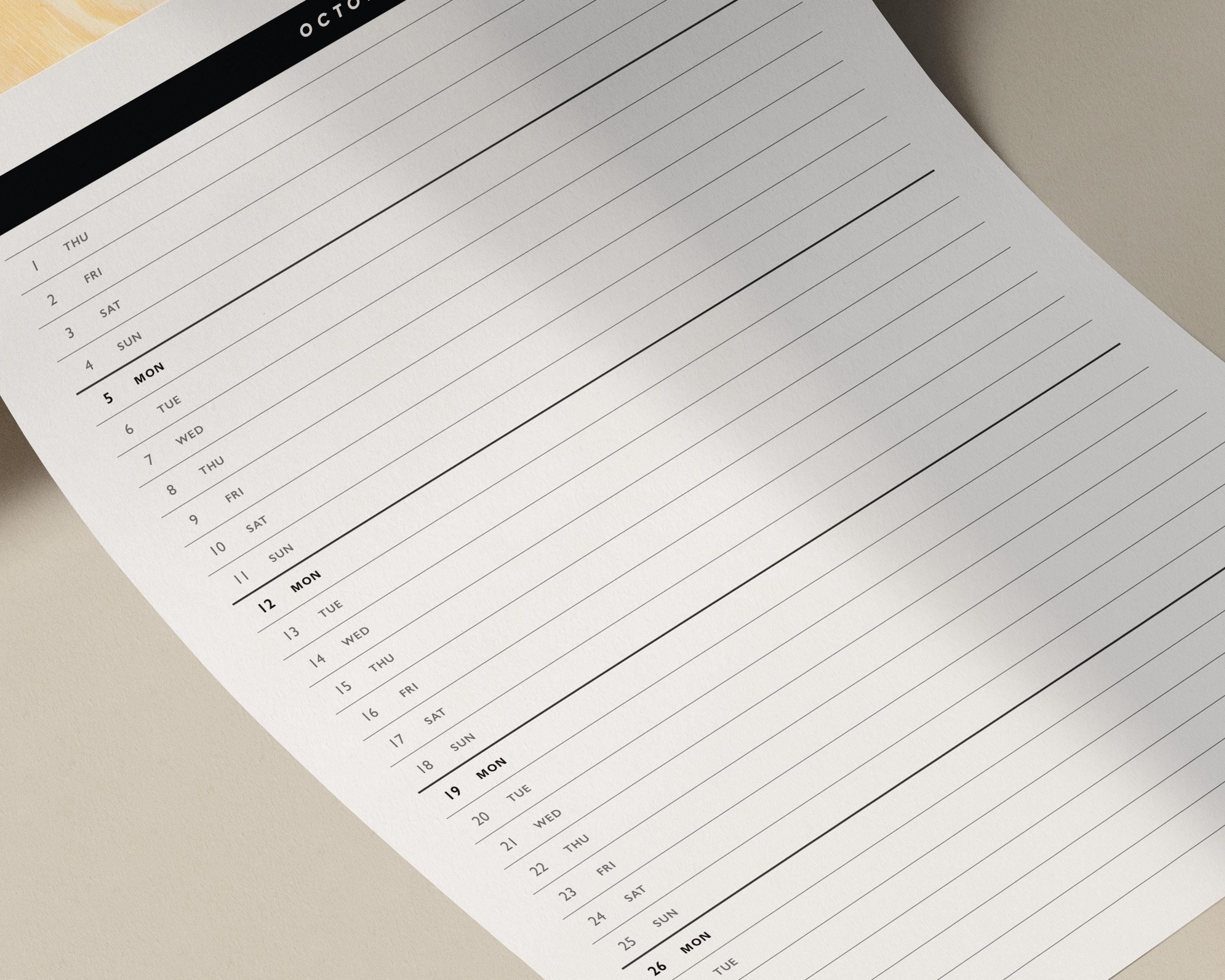 2026 Minimal Line Calendar | Printable PDF | One Line A Day Journal ...