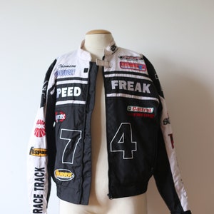 Vintage Fast Lane Motorbike Jacket - 90s Vintage Racing Jacket 