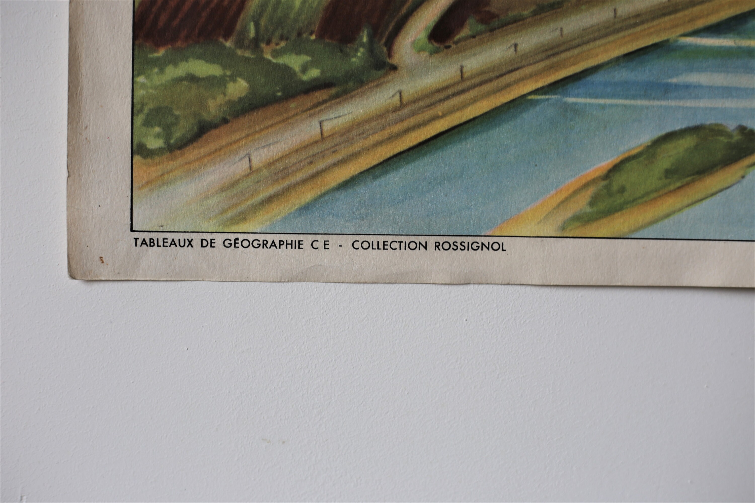 Affiche Scolaire Vintage ROSSIGNOL 31/32 : L'Estuaire Et L'Inondation Par ROBUCHON - France, 56x75 Cm