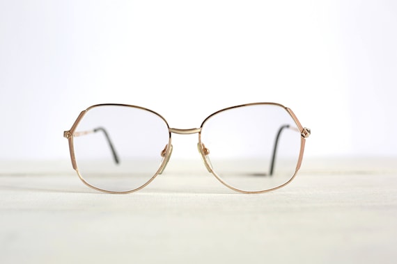 Vintage glasses with gold and pink frame - Antiqu… - image 1