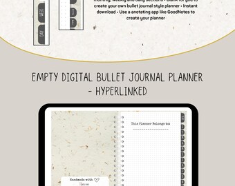 Blank Digitales Bullet Journal • Verlinkte Tabs • Minimal Planer • IPad Planung • GoodNotes Journal