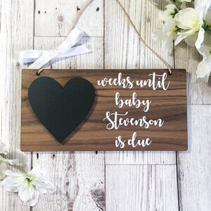 Baby Countdown Plaque ~ Personalised Weeks Until Baby Is Due ~ Pregnancy Gift ~ Baby Sign ~ Wooden Plaque ~ Baby Shower Gift ~ Mum To Be